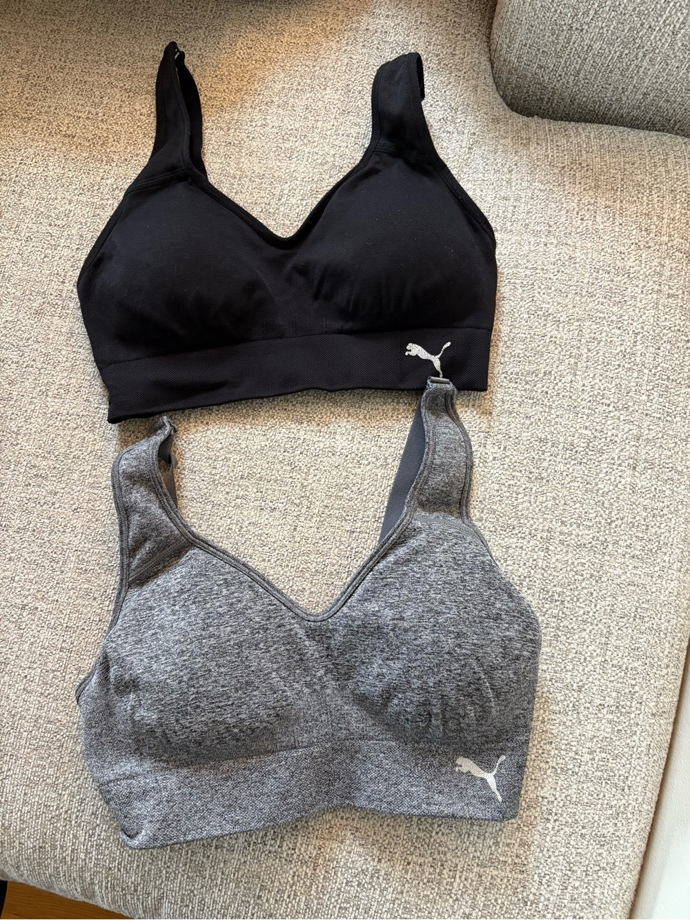 Puma Seamless Sports Bra Duo - Black & Heather Gray